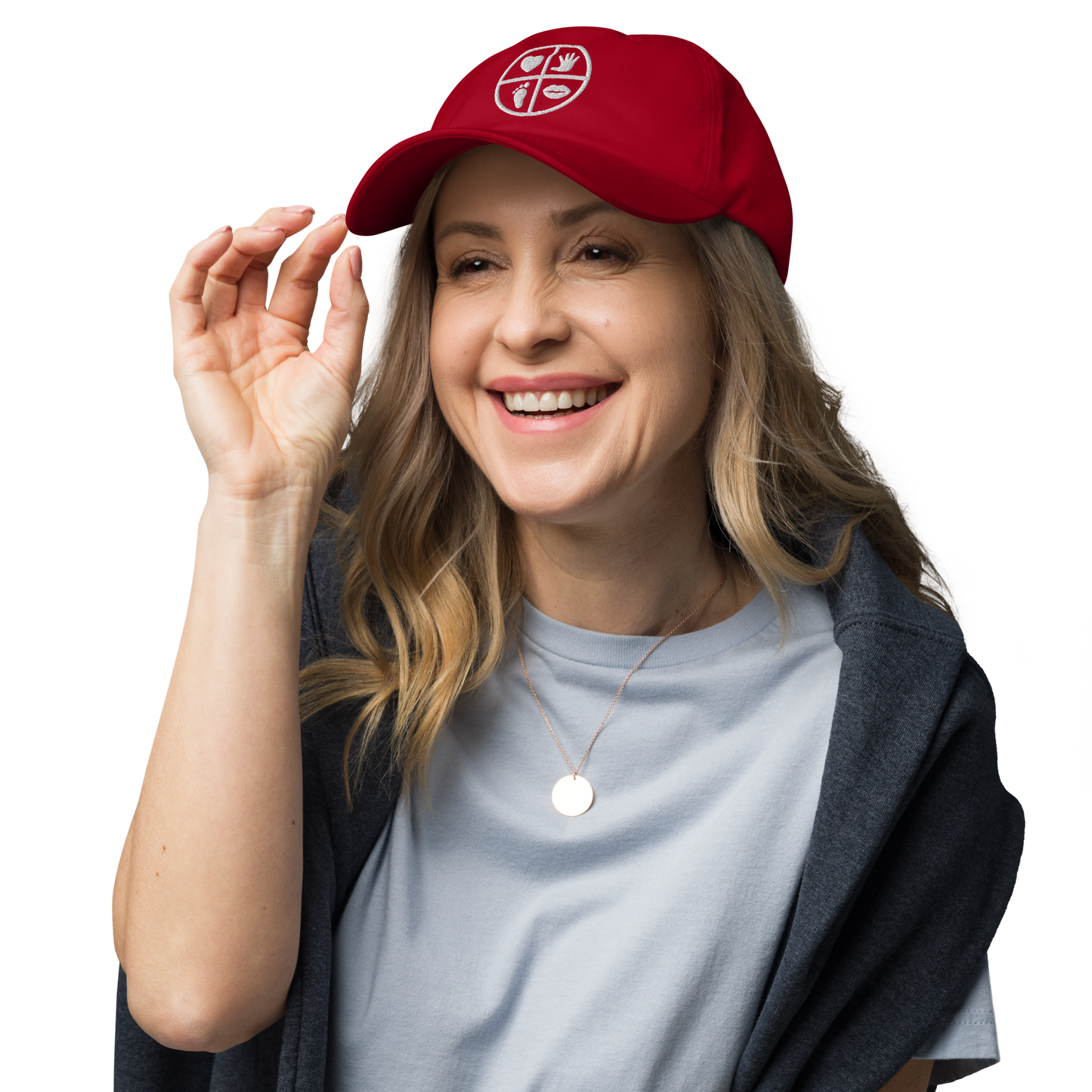Baseball cap unisex white logo- Gifted