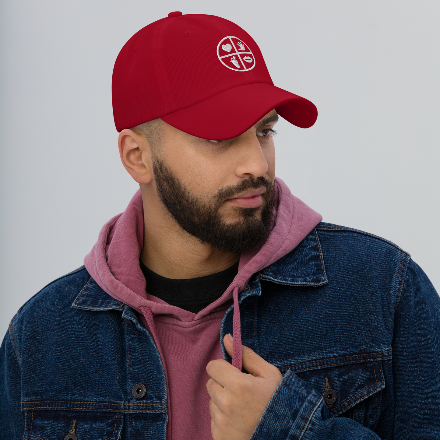 Baseball cap unisex white logo- Gifted