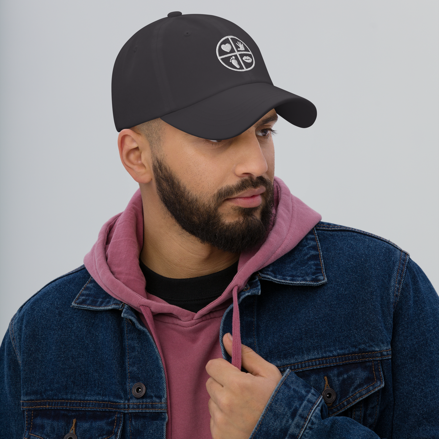 Baseball cap unisex white logo- Gifted