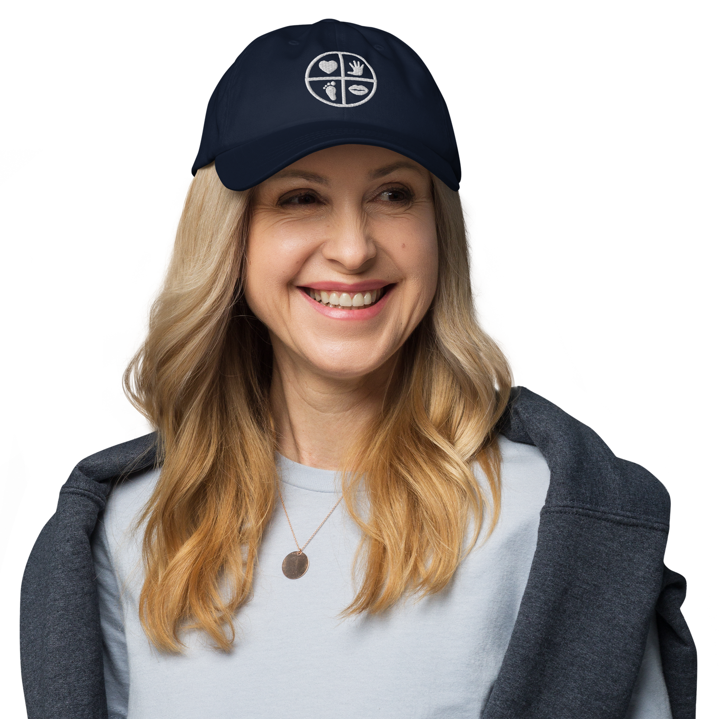 Baseball cap unisex white logo- Gifted