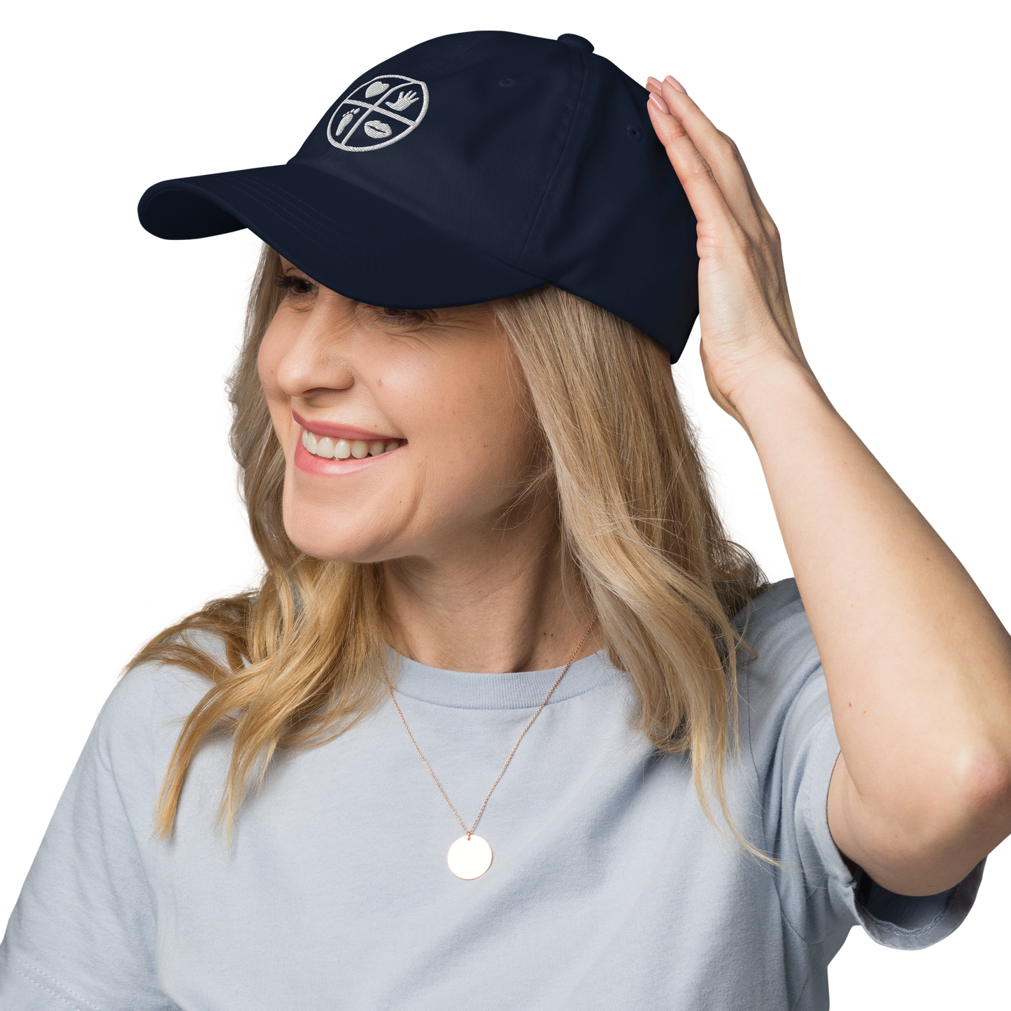 Baseball cap unisex white logo- Gifted