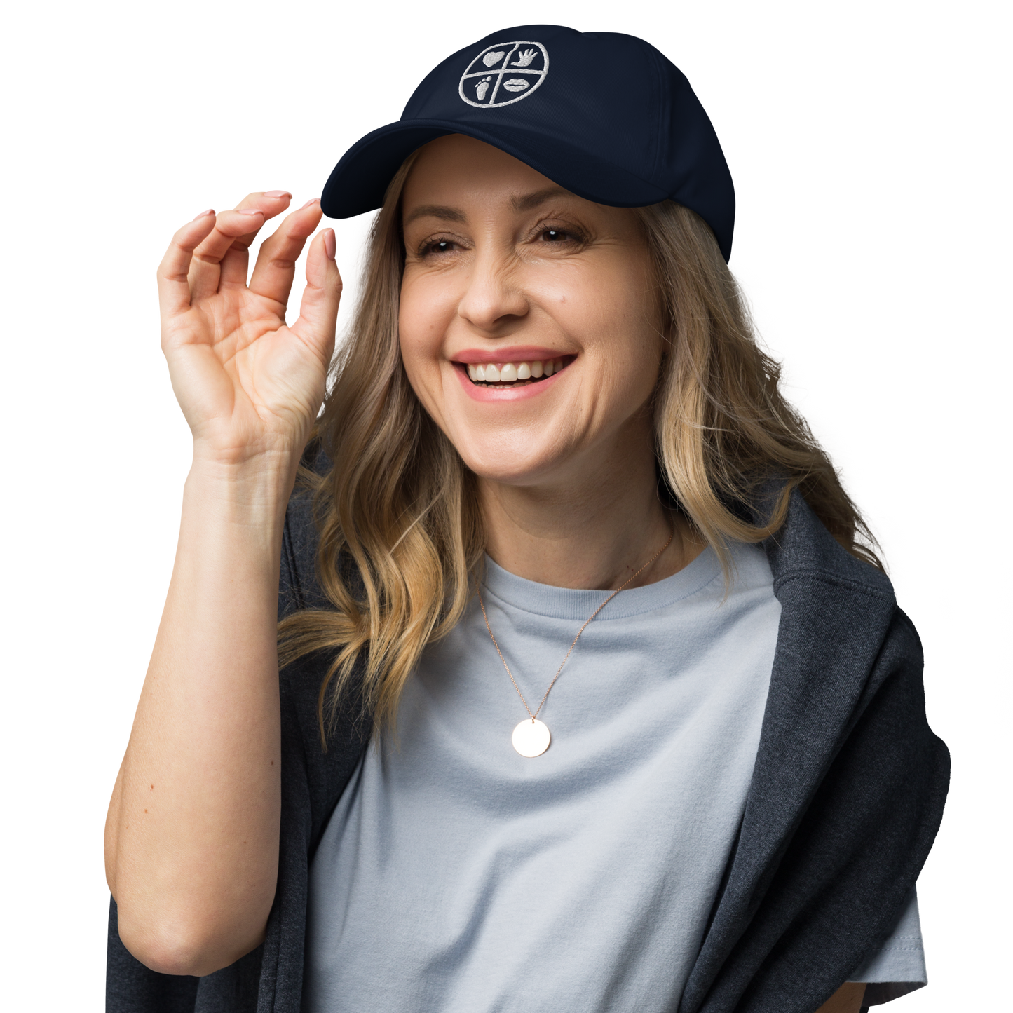 Baseball cap unisex white logo- Gifted