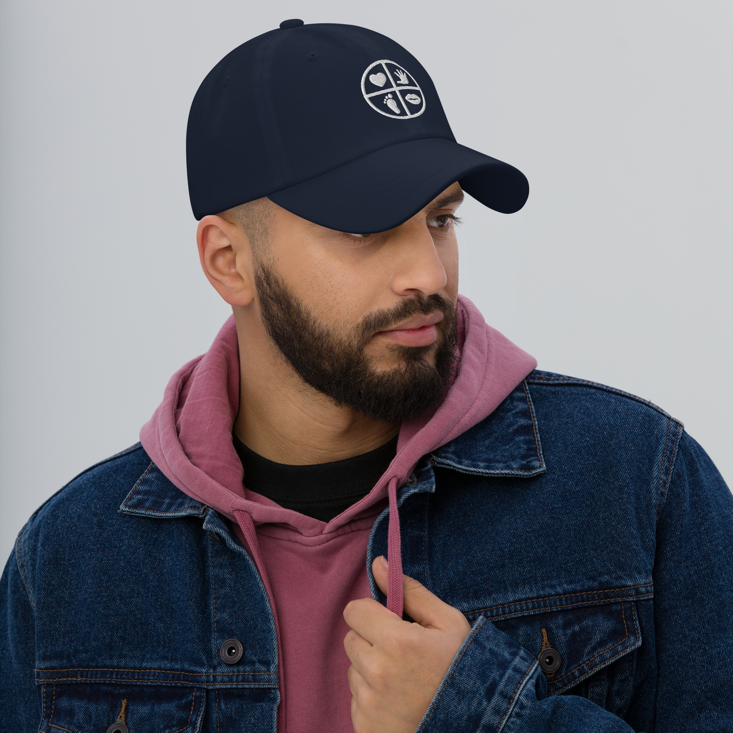 Baseball cap unisex white logo- Gifted