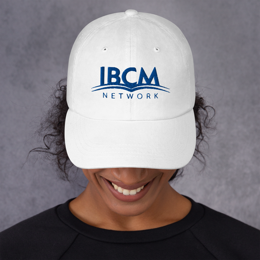 Baseball cap unisex blue logo - IBCM Network/UiM (Unity is Mission) (White)