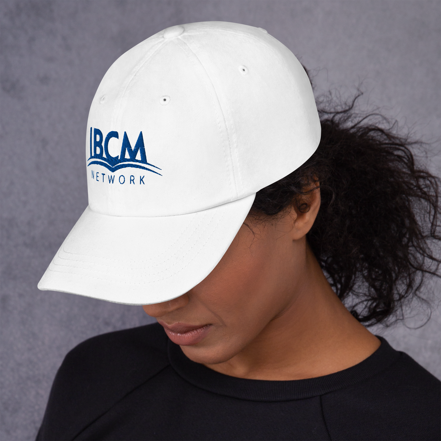 Baseball cap unisex blue logo - IBCM Network/UiM (Unity is Mission) (White)