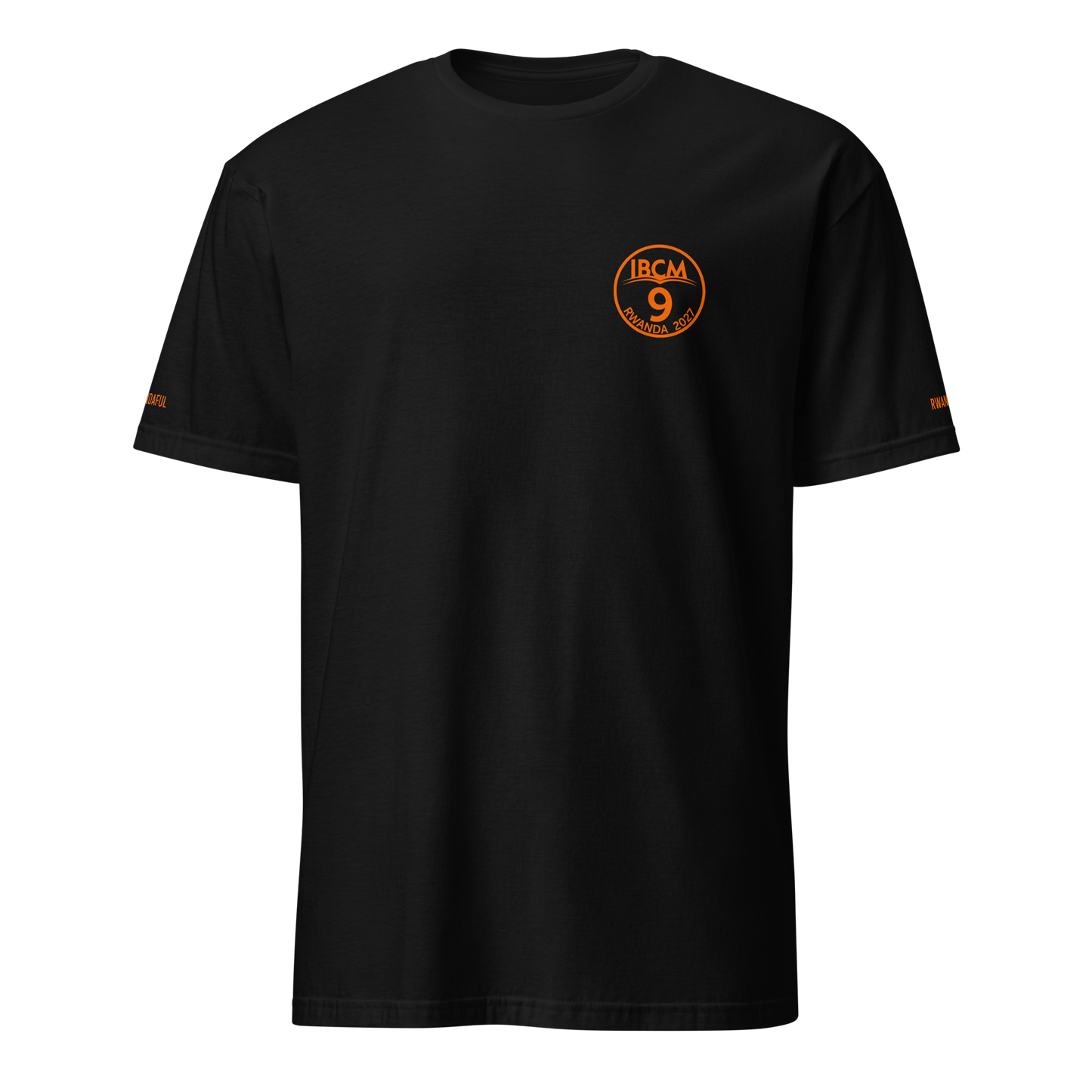 Short-Sleeve Unisex T-Shirt orange logo - IBCm9/Rwandaful (black/white)