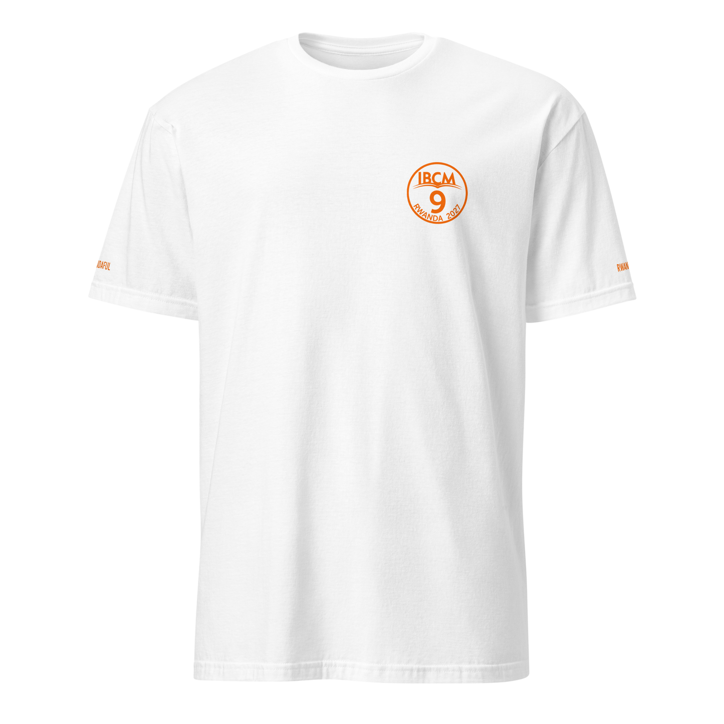 Short-Sleeve Unisex T-Shirt orange logo - IBCm9/Rwandaful (black/white)