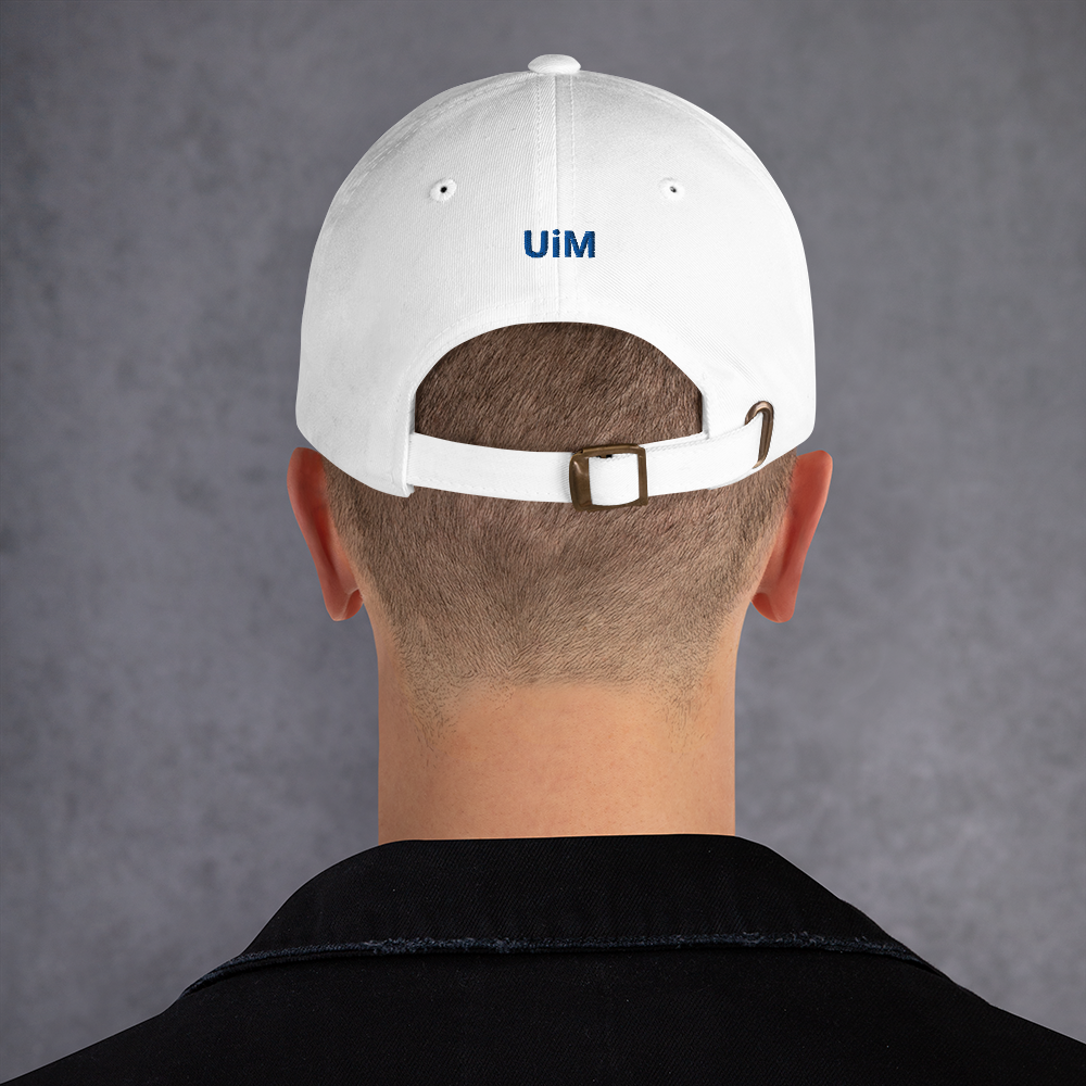 Baseball cap unisex blue logo - IBCM Network/UiM (Unity is Mission) (White)