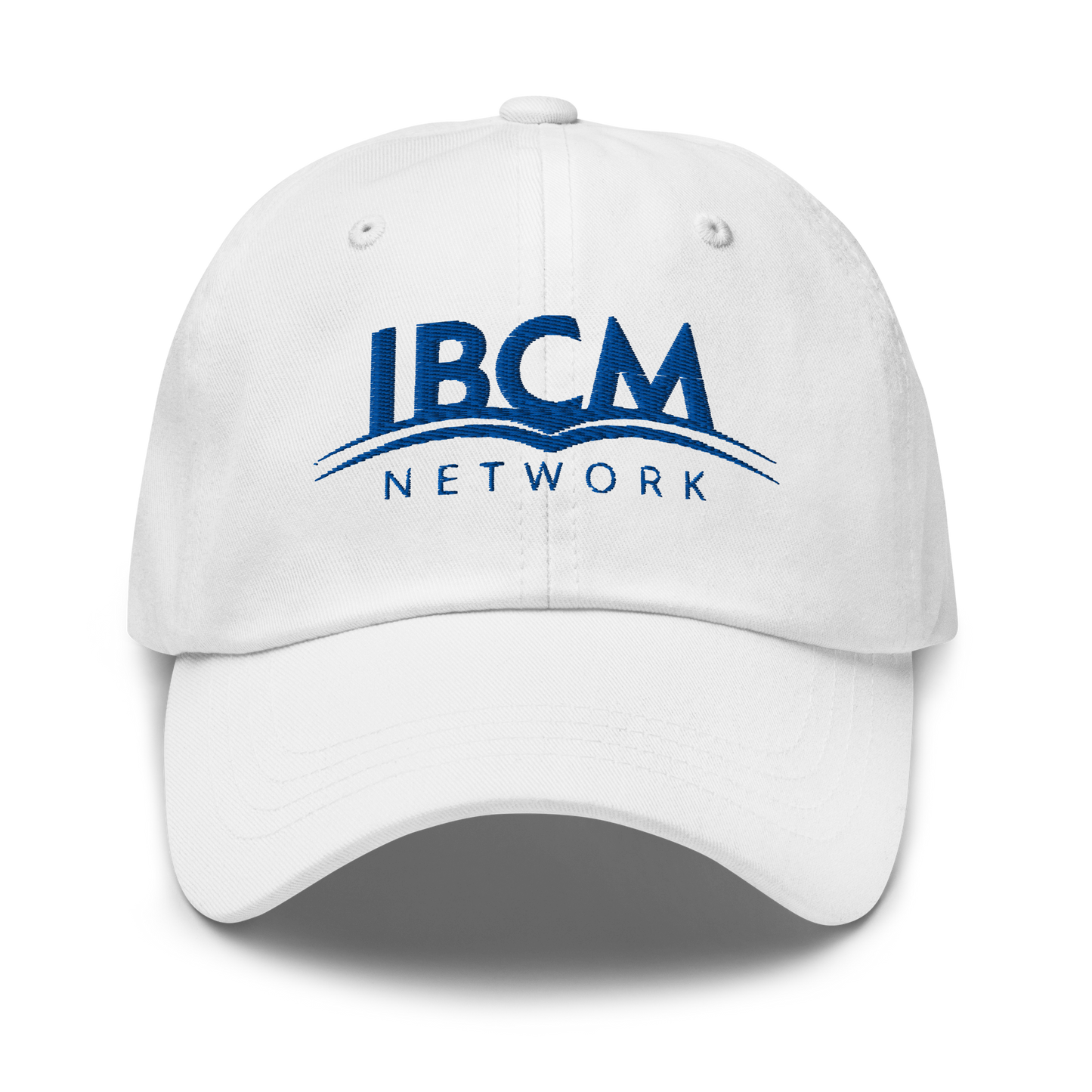 Baseball cap unisex blue logo - IBCM Network/UiM (Unity is Mission) (White)