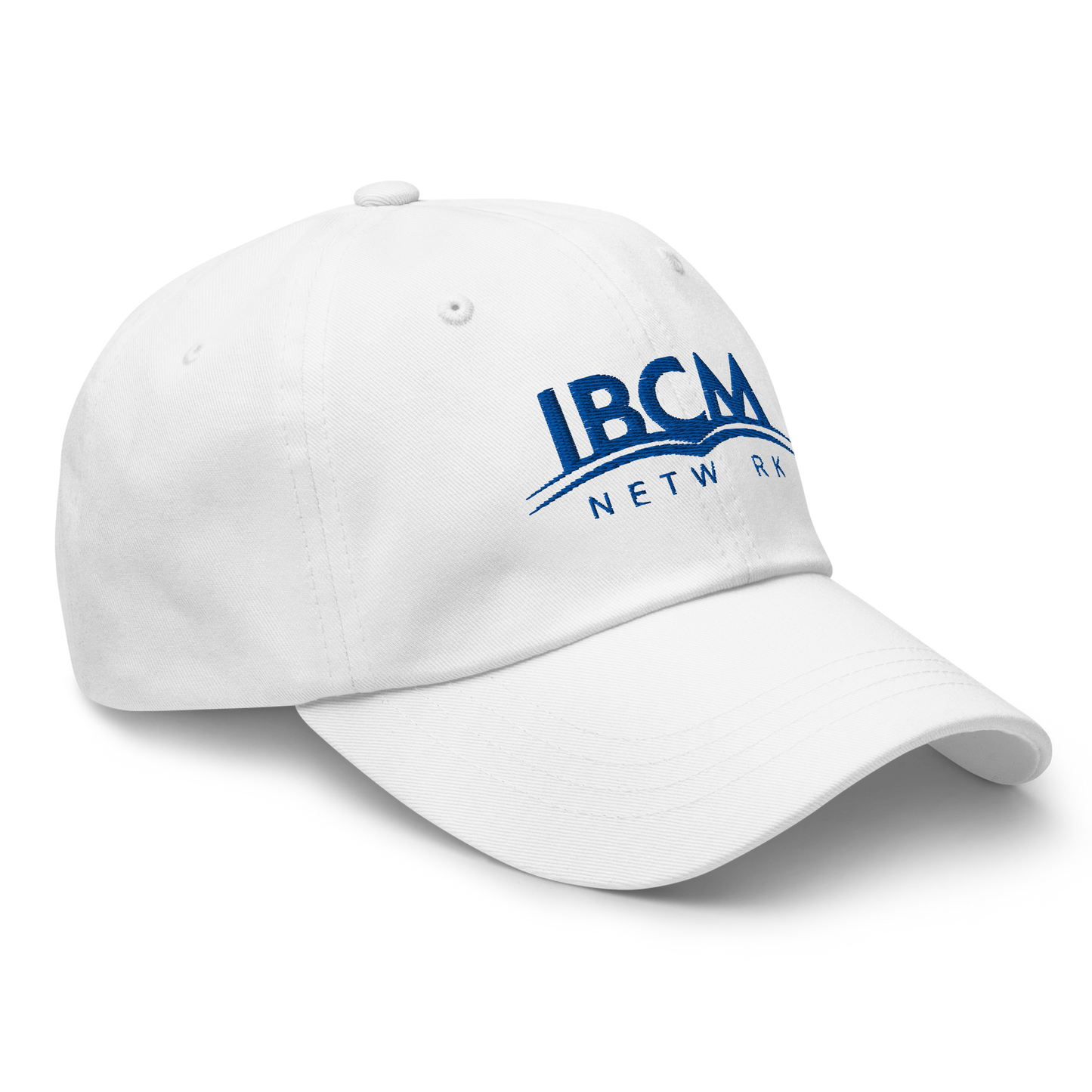 Baseball cap unisex blue logo - IBCM Network/UiM (Unity is Mission) (White)