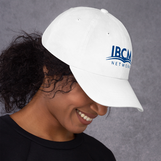 Baseball cap unisex blue logo - IBCM Network/UiM (Unity is Mission) (White)