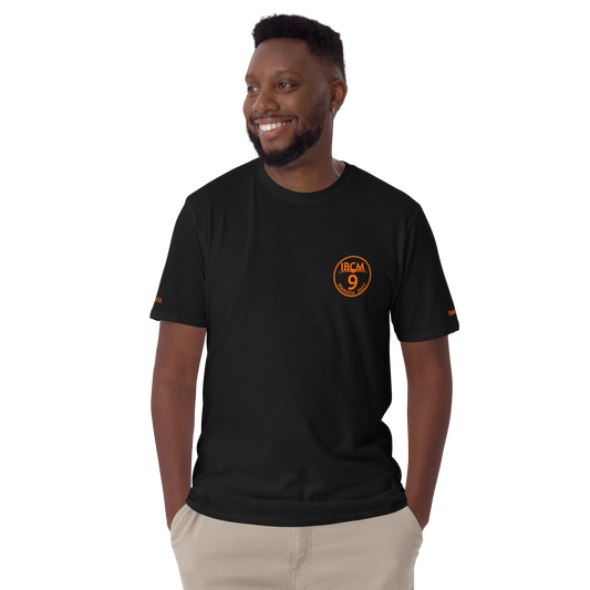 Short-Sleeve Unisex T-Shirt orange logo - IBCm9/Rwandaful (black/white)